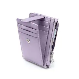 Jadie Link - Slim Wallet Women Thin Womens Card Holder Rfid Blocking Genuine Leather Small Wallets Premium Material Hardware slim - C8-light Purple