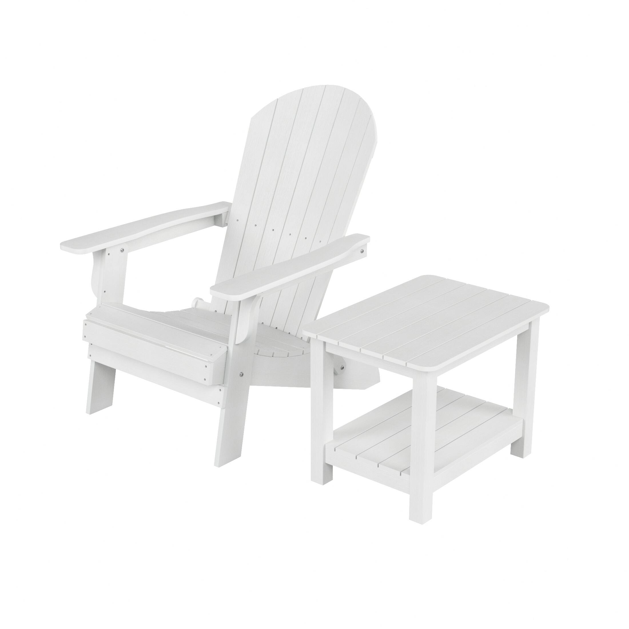 WestinTrends - Tuscany HIPS Outdoor Folding Adirondack Seashell Chair With Side Table - White price history on PriceWatchPro