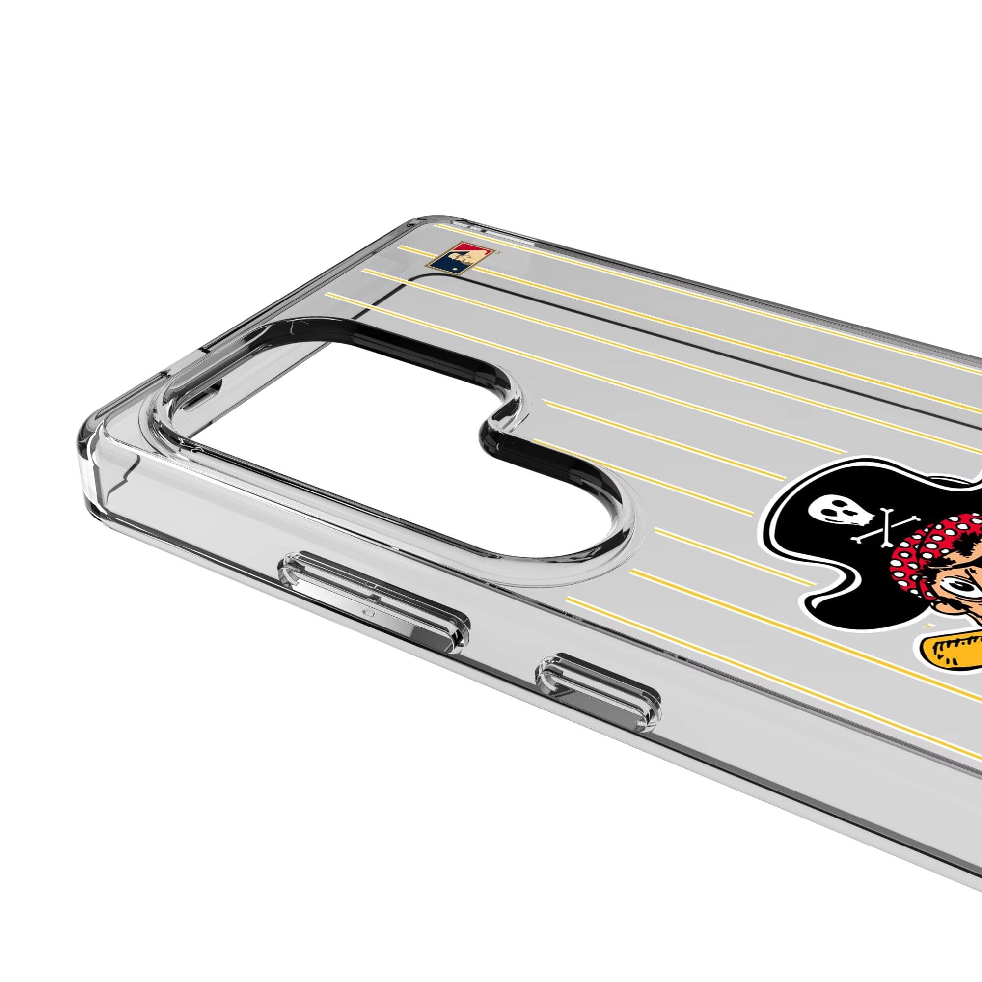Alt View 2. Keyscaper - Pittsburgh Pirates Cooperstown Galaxy Clear Case - S23 Ultra - Multicolor.