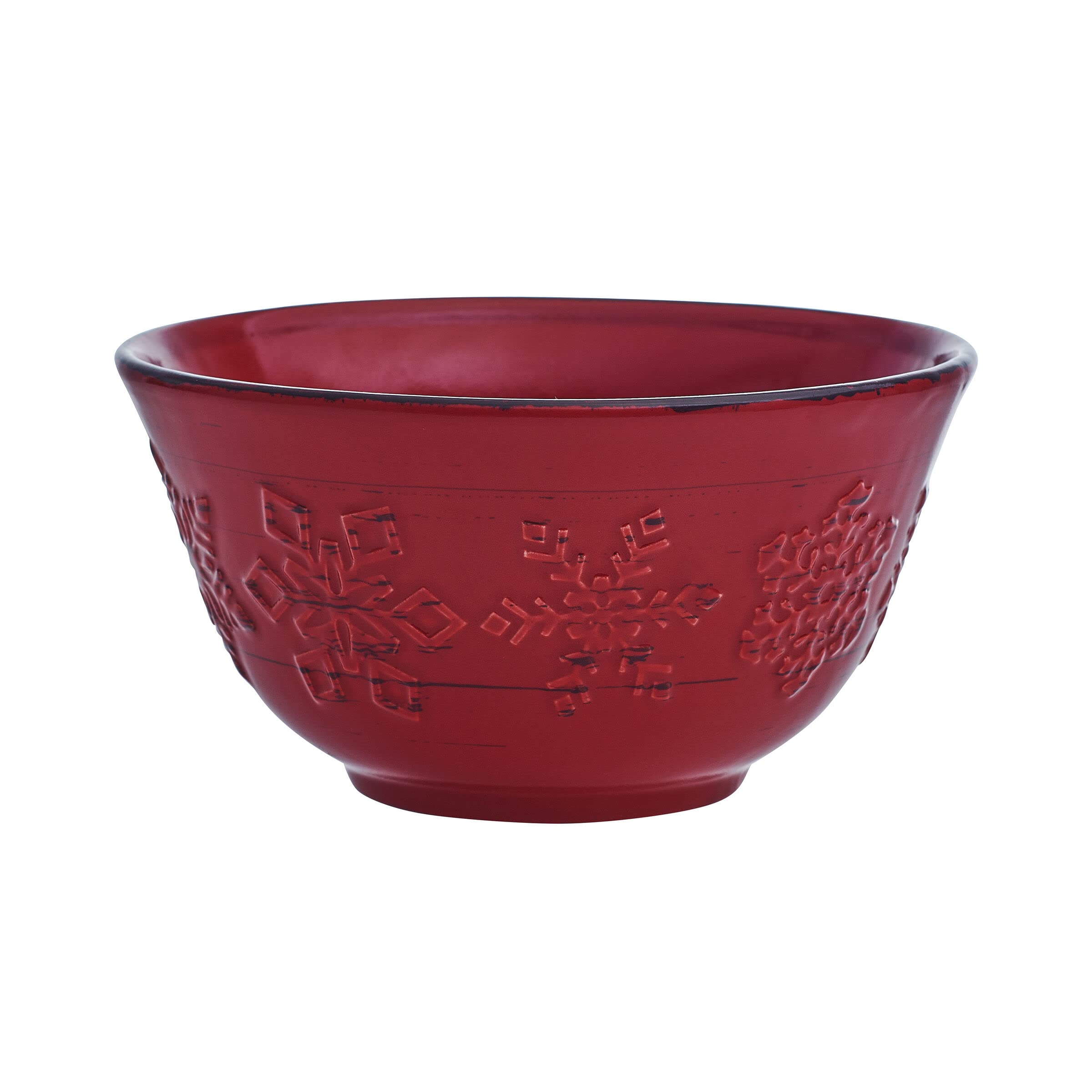 Alt View 2. Dazzed Corner - 16-Piece Stoneware Dinnerware Set, Service for 4, Microwave & Dishwasher Safe Plates and Bowls - Red.