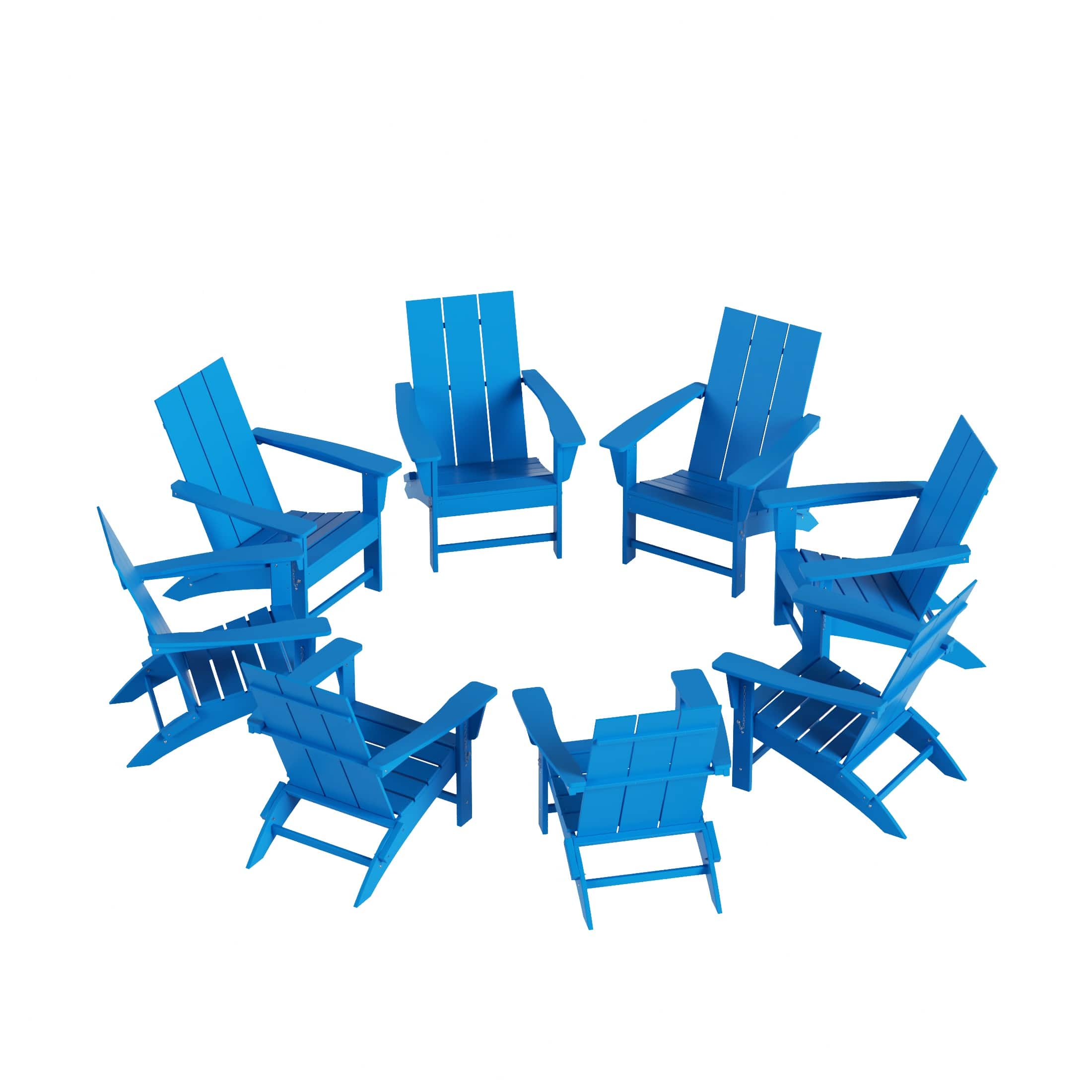 WestinTrends - Ashore 8-Piece Modern Poly Folding Adirondack Chair Set - Pacific Blue price history on PriceWatchPro