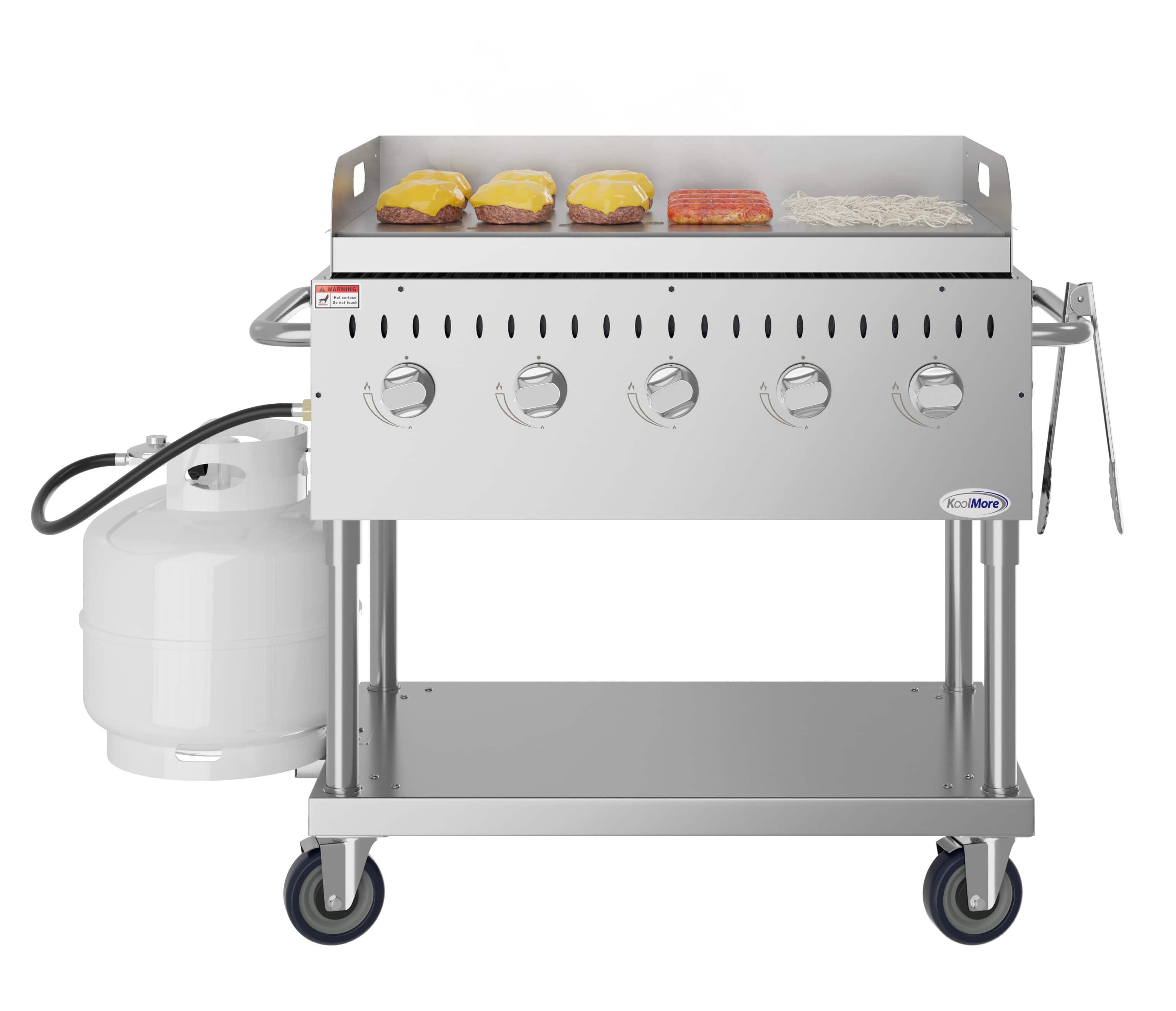 Koolmore - 36 in. Commercial Outdoor Propane Grill with Griddle in Stainless-Steel, ETL Listed (CGKIT3-36G) - Stainless Steel