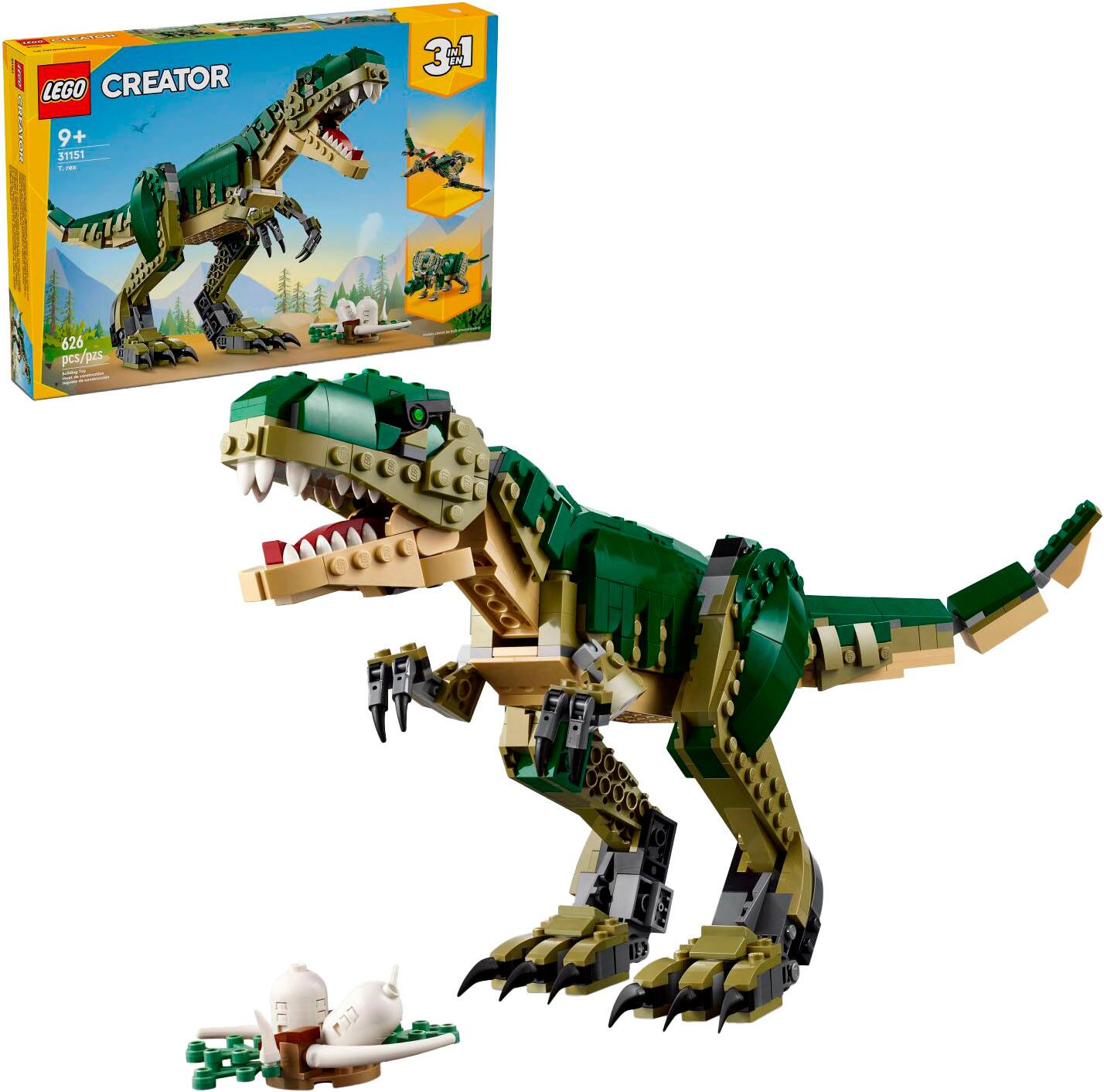LEGO - Creator 3in1 T. rex Dinosaur Toy for Kids, Animal Toy 31151