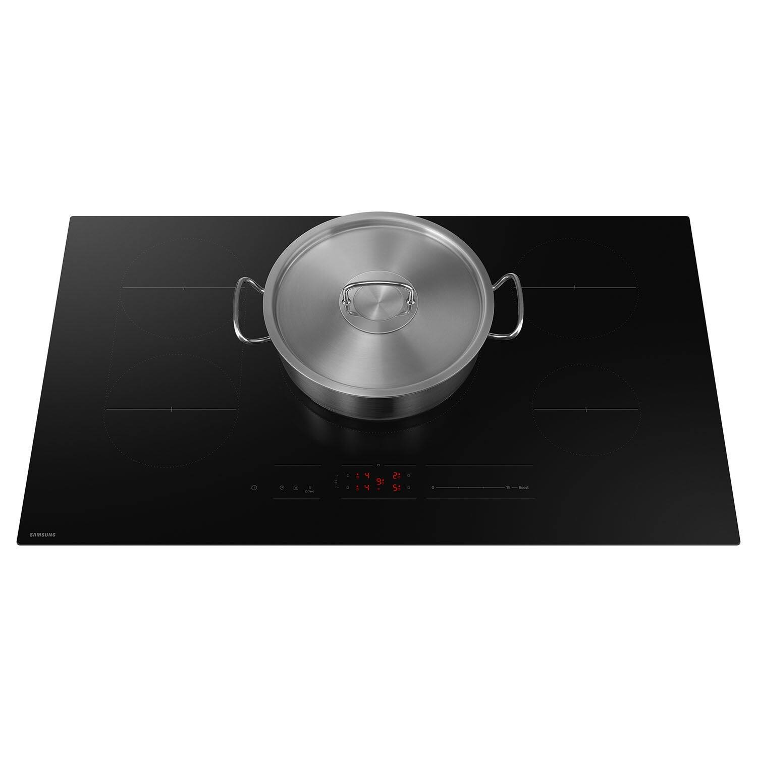 Alt View 21. Samsung - 36" Induction Cooktop with Anti-Scratch Matte Glass and Sync - Black.