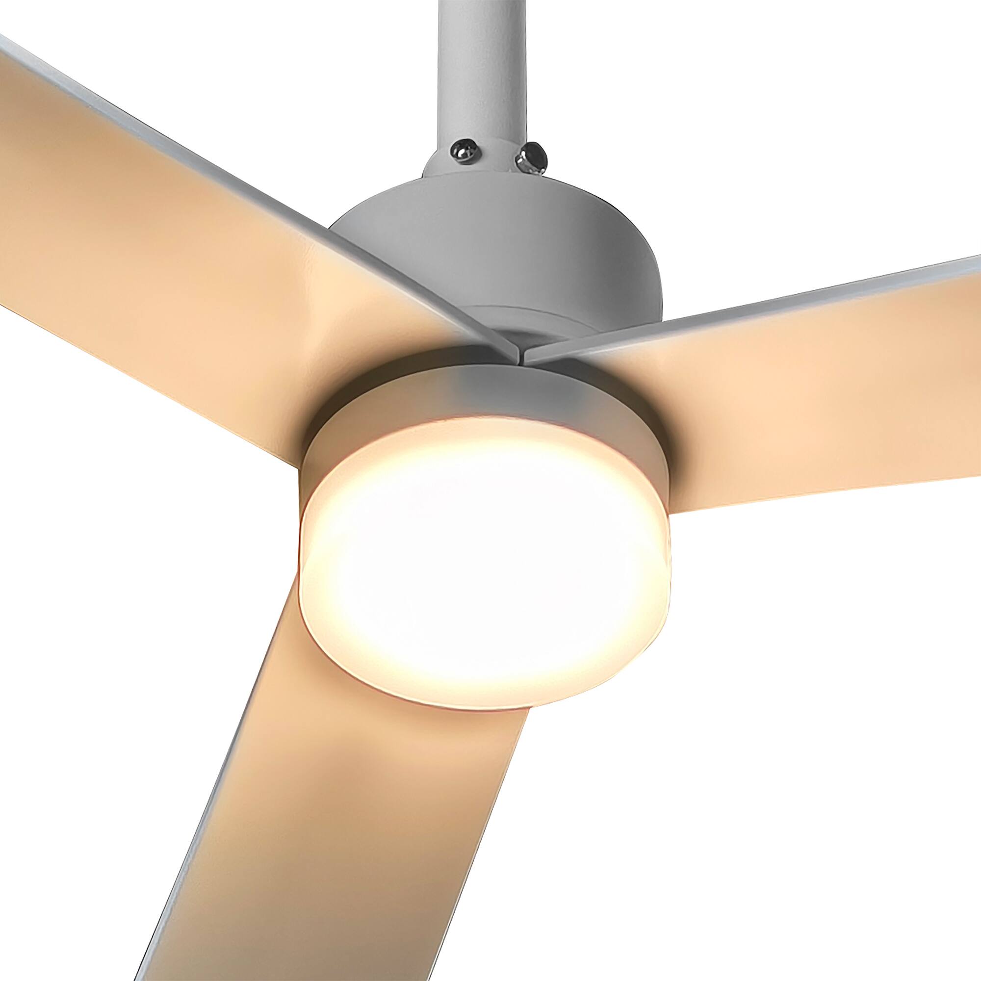 Alt View 6. Parrot Uncle - 50" Modern White 3CCT Integrated LED Ceiling Fan with Light and Remote - White.