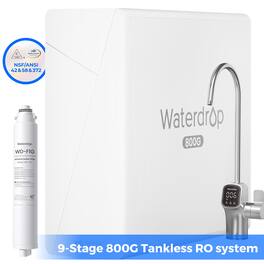 Waterdrop - X8-Alkaline Mineral pH+ Tankless Reverse Osmosis System Extar F1G Filter - White