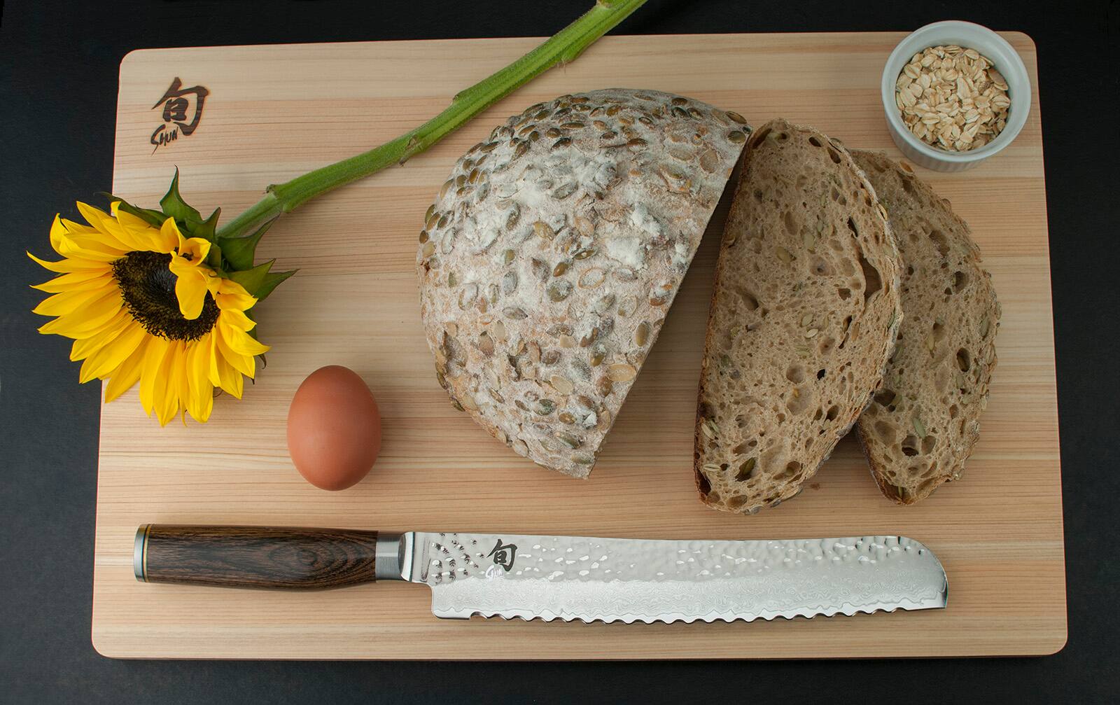 Alt View 4. Shun - Premier Bread Knife, 9 Inch - Brown.