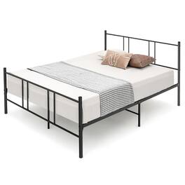 Ecooso - Queen Platform Bed Frame with High Headboard for Comfortable Rest - Black