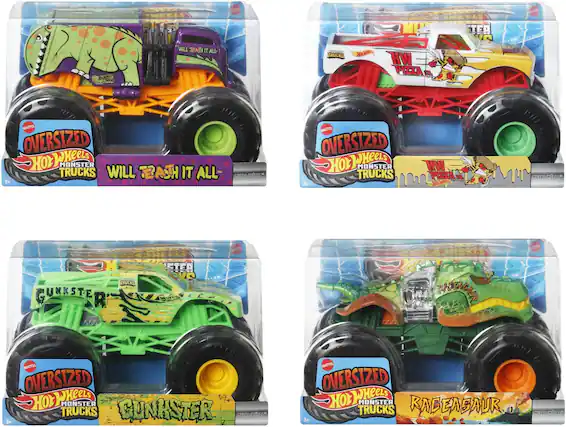 MATTel OVERSIZED Hot Wheels MONSTER TRUCKS WILL TEASH IT ALL
MATTel OVERSIZED Hot Wheels MONSTER TRUCKS HW PIZZA & GUNKSTER
MATTel OVERSIZED Hot Wheels MONSTER TRUCKS GUNKSTER
MATTel OVERSIZED Hot Wheels MONSTER TRUCKS RAGEAUR