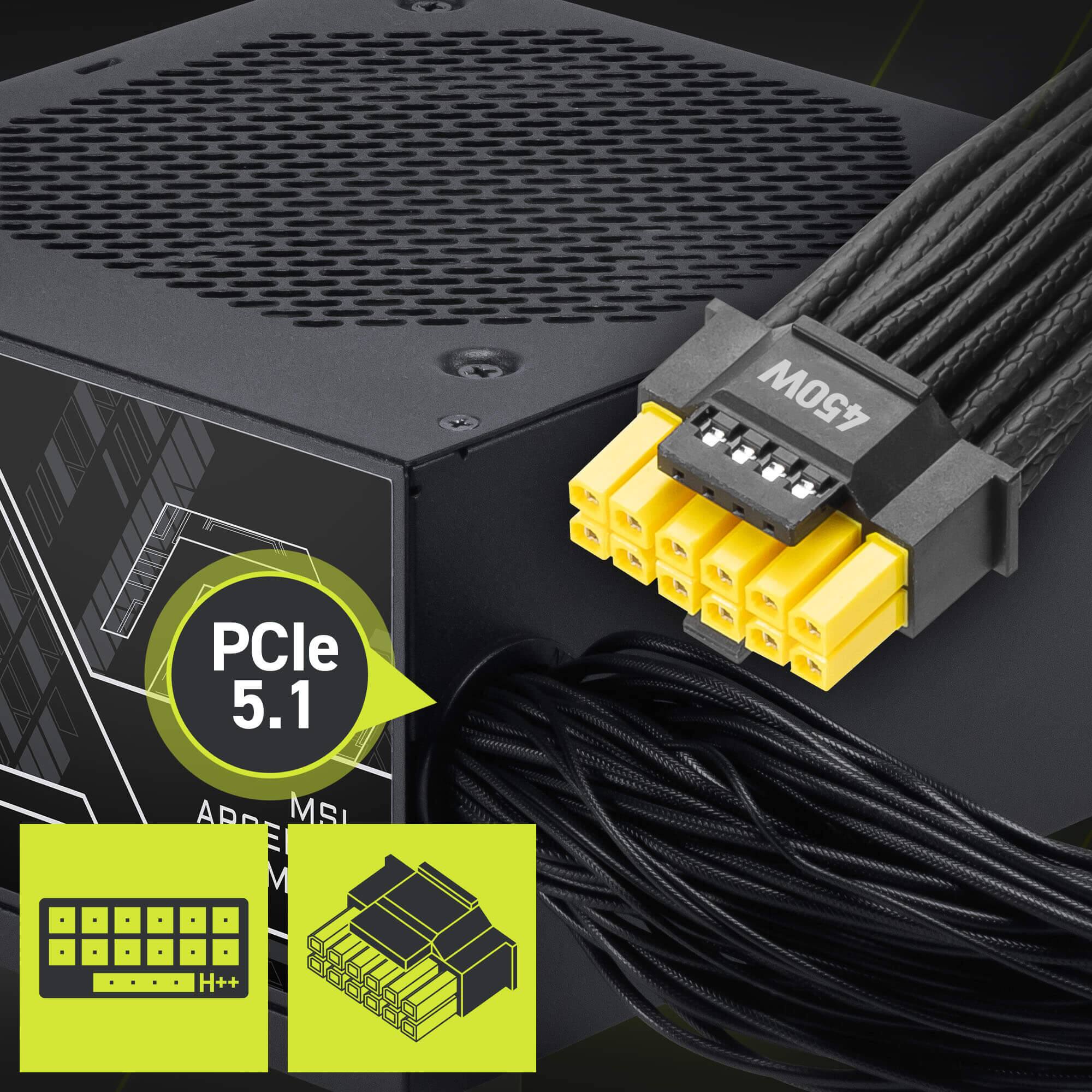 P 450W PCIe 5.1 ARDE MSI E M H++ DIOIOAOIC C