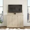 Front. Famapy - Smart Lift TV Cabinet for Up to 50 Inch TV, Remote Control Media Console with Hidden Storage Entertainment Center - Wooden.