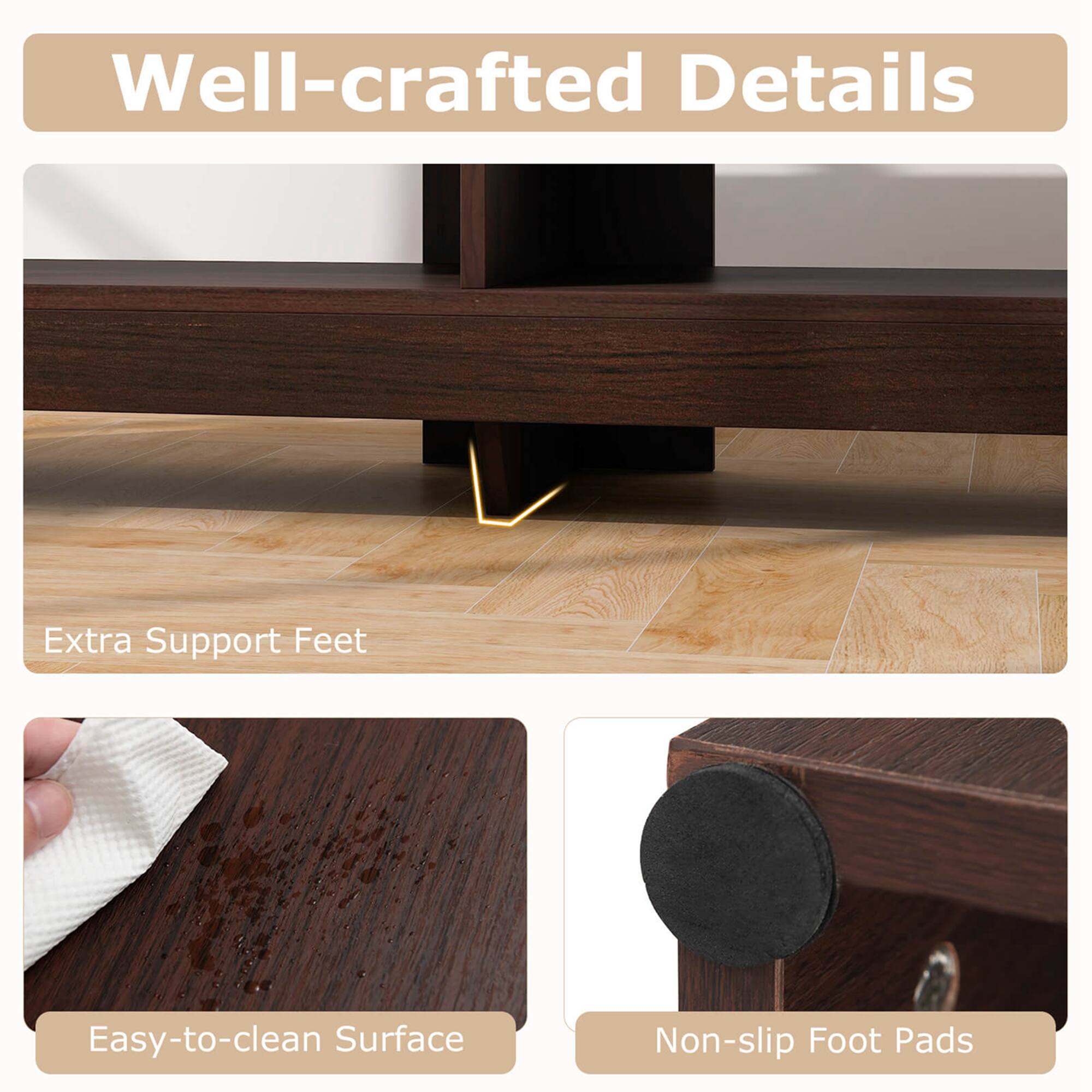 Well-crafted Details Extra Support Feet Easy-to-clean Surface Non-slip Foot Pads