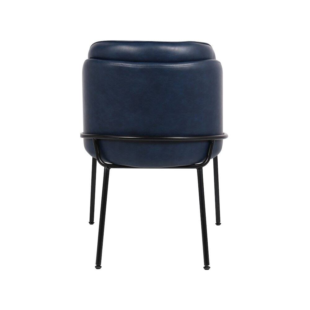 Alt View 1. Meridian Furniture - Jagger Navy Vegan Leather Dining Chair, Set of 2 - Blue.
