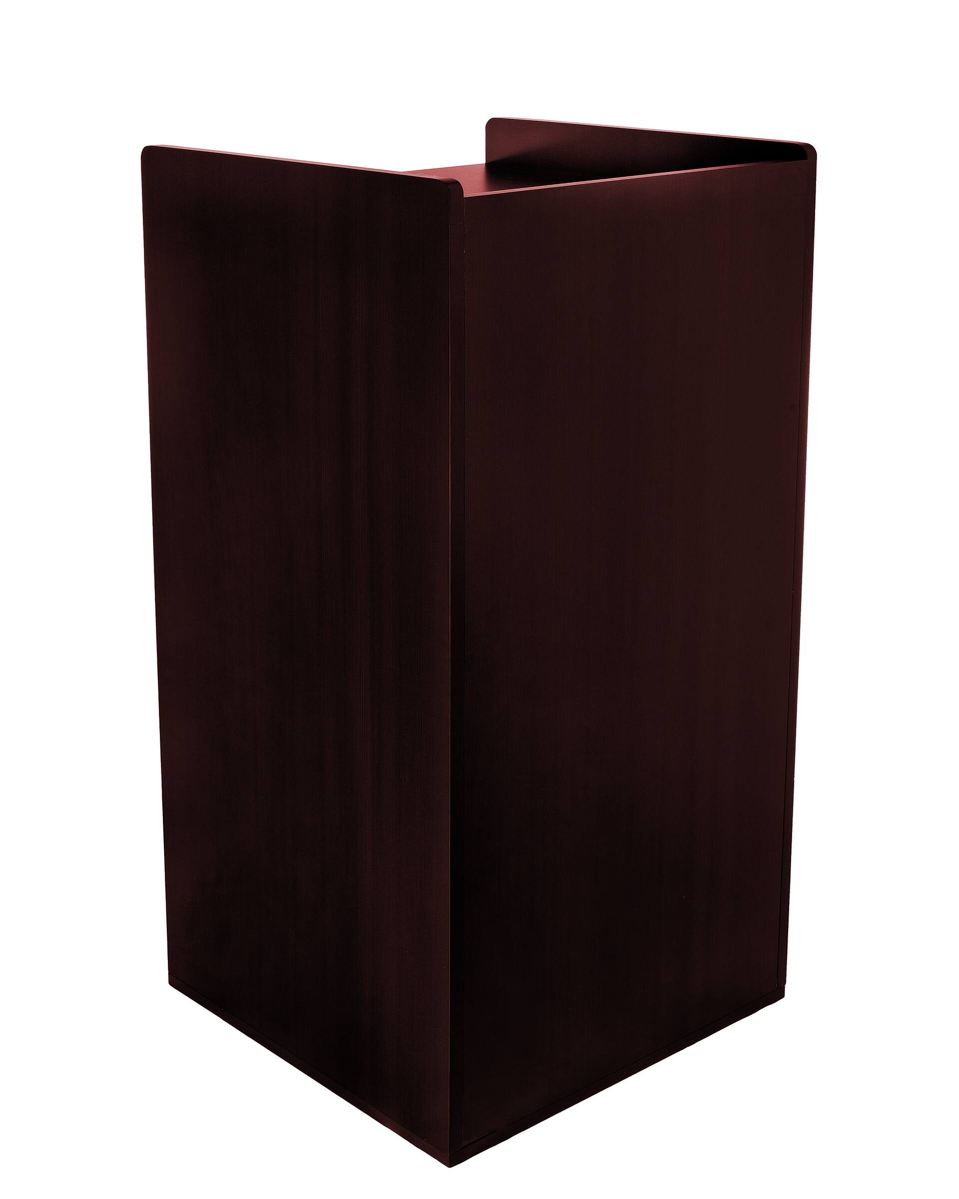Back. Alpine Industries - 40 Gallon Wood Food Tray Top Trash Can Receptacle Enclosure - Mahogany.