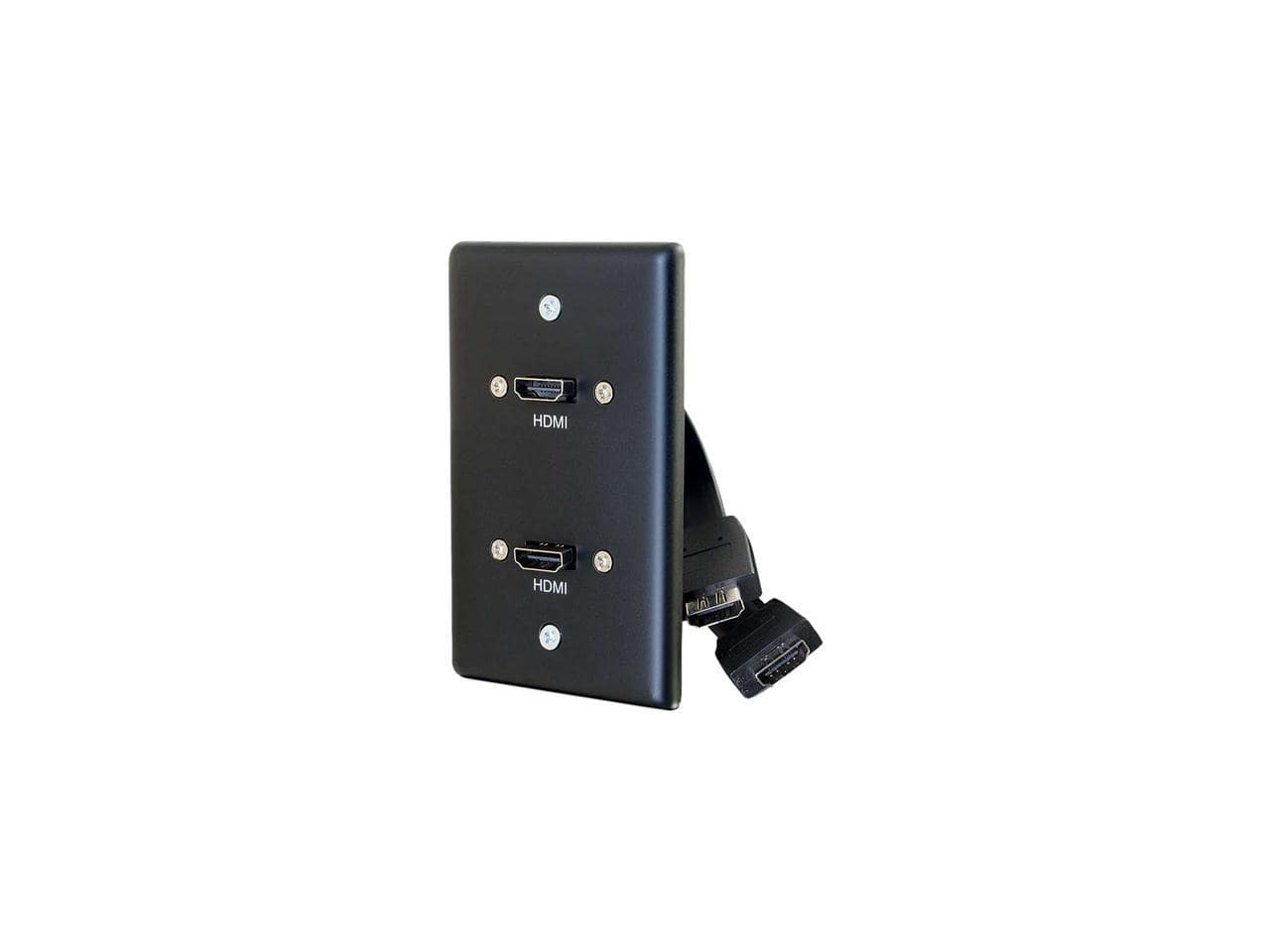 Cables to Go - C2G 39879 Dual HDMI Pass Throuigh Single Gang Wall Plate, Black