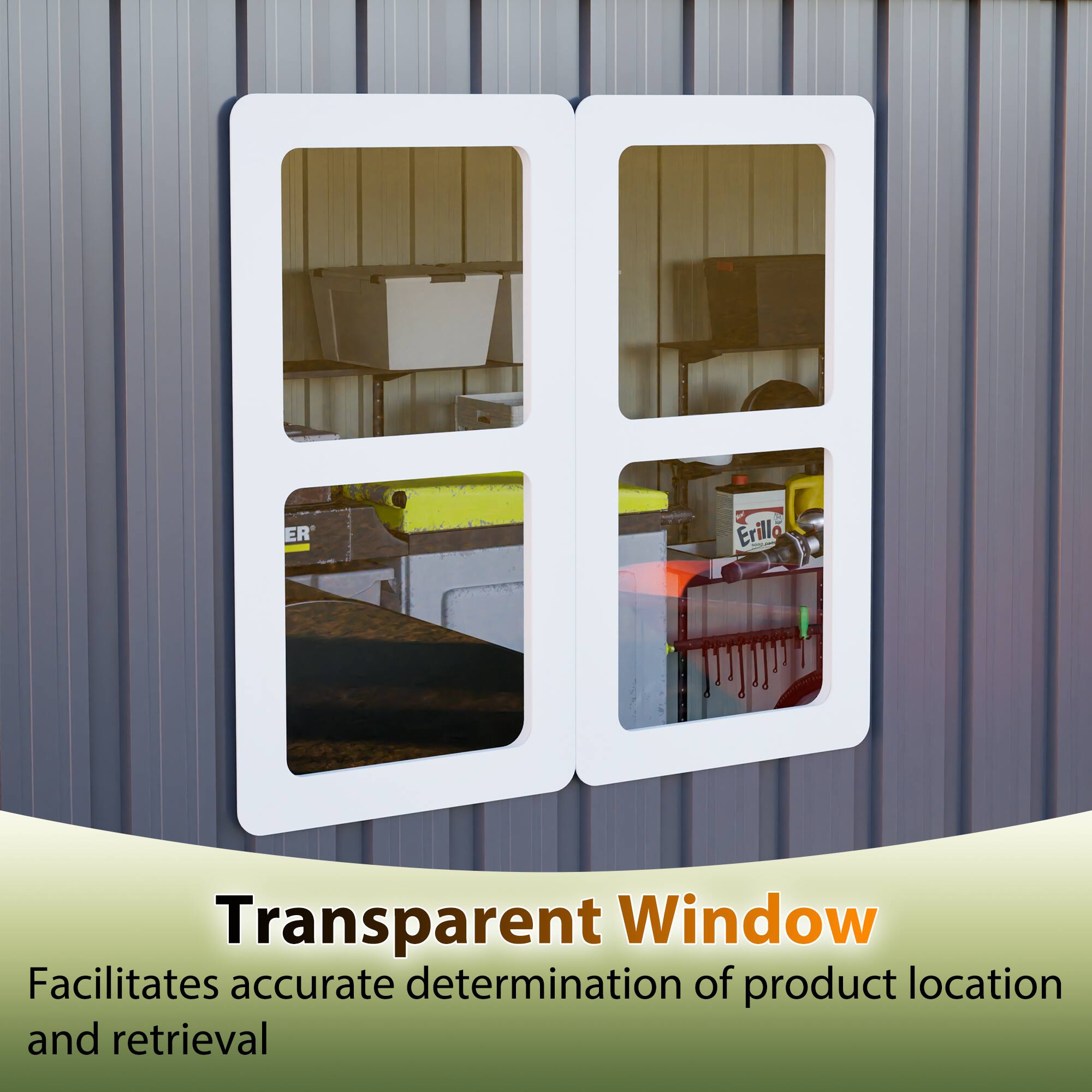 Transparent Window  
Facilitates accurate determination of product location and retrieval