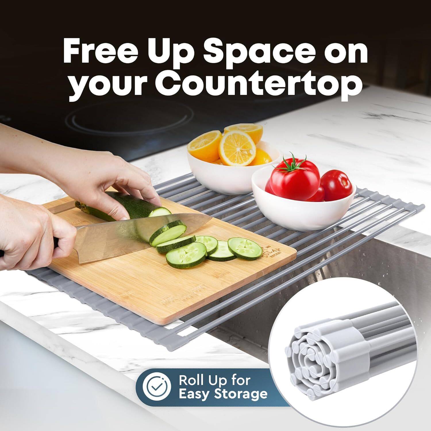 Free Up Space on your Countertop

Roll Up for Easy Storage