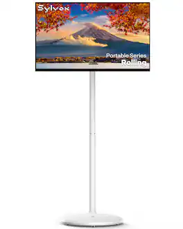 Sylvox - 27" Rolling Smart TV Tablet with Touchscreen, Android 14, 8GB+128GB, Built-in Battery, Voice Remote