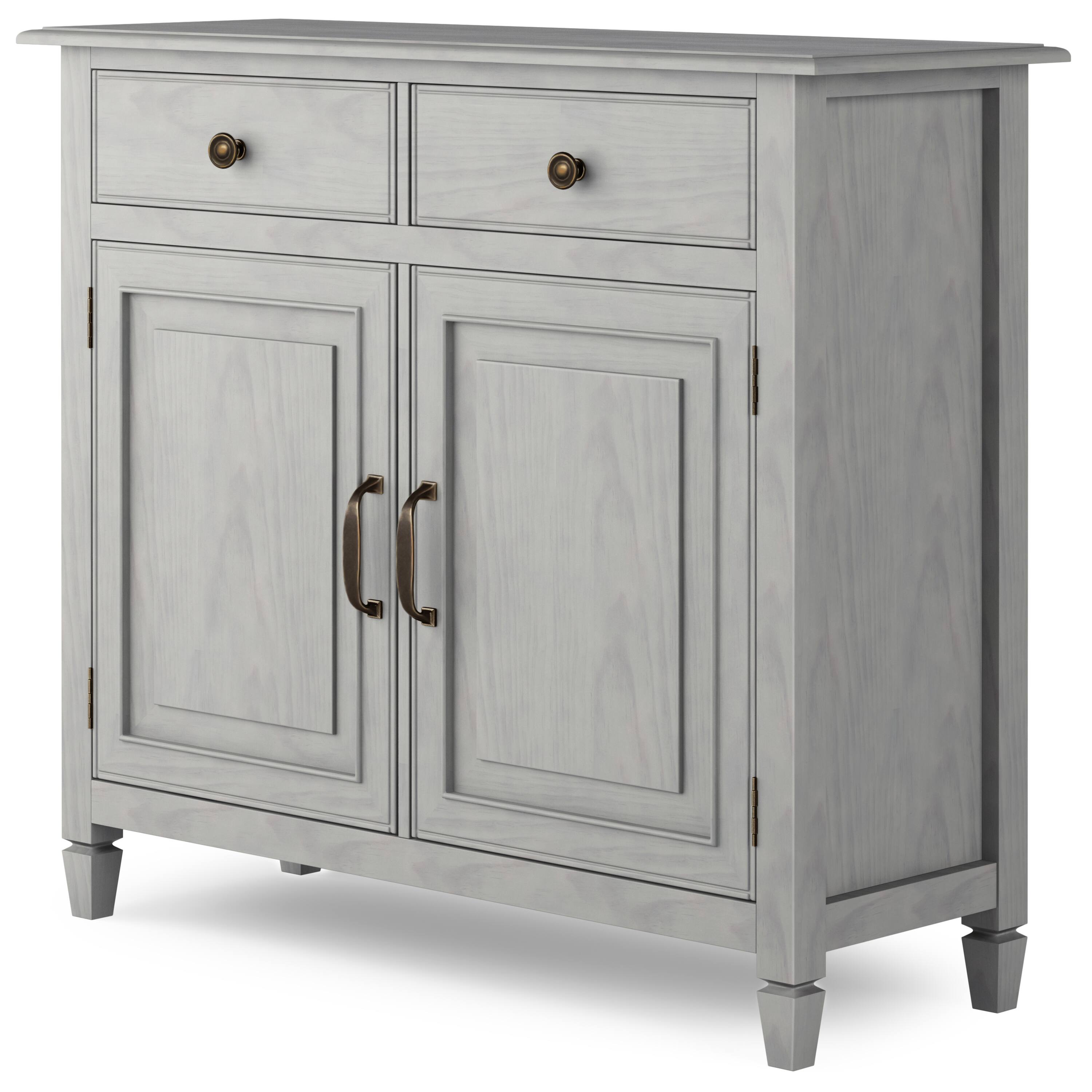 Angle. Simpli Home - Connaught Entryway Storage Cabinet - Fog Grey.