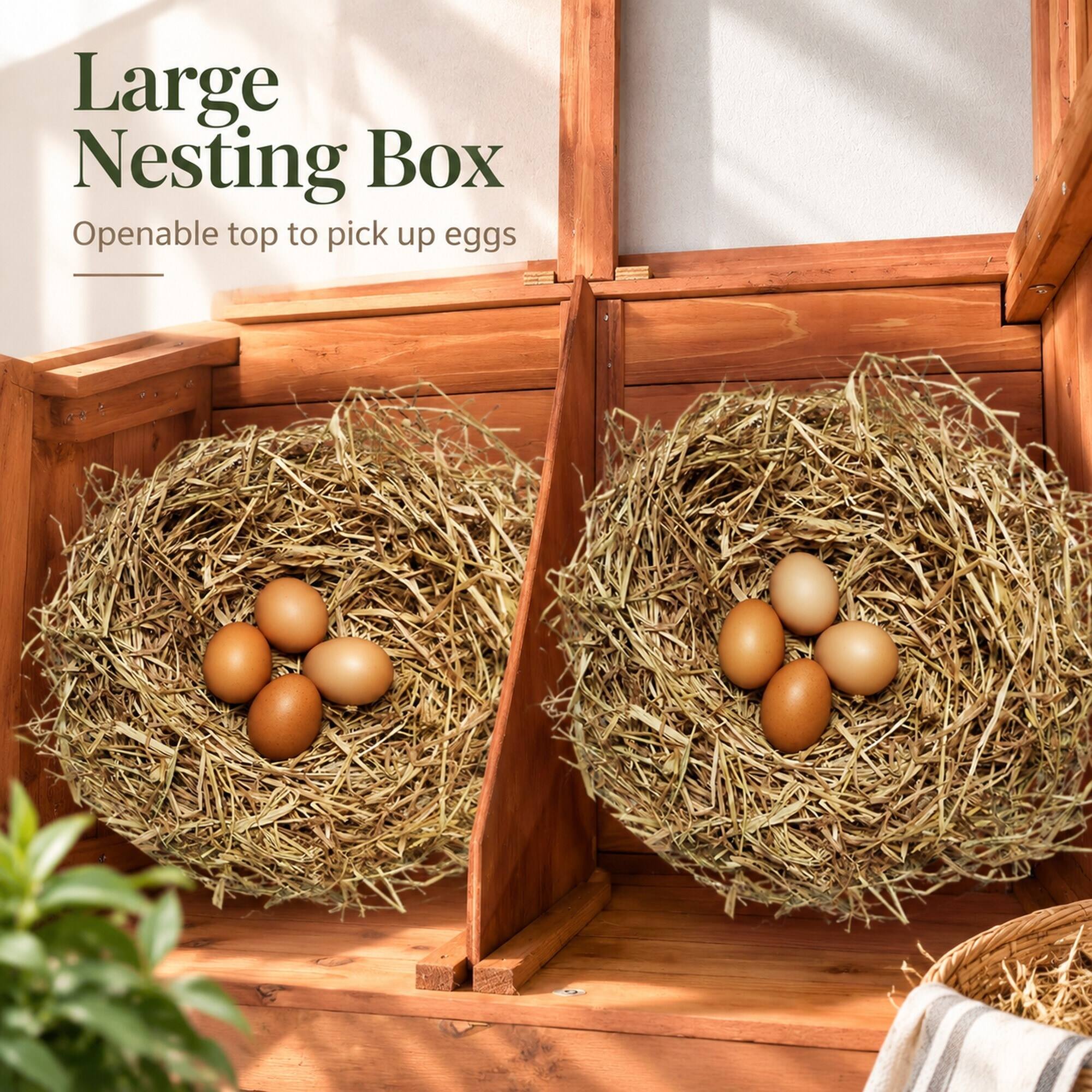 Large Nesting Box  
Openable top to pick up eggs