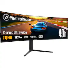 Westinghouse Curved Ultrawide
49in
Dual QHD
120Hz
3ms Response Time
Built-in Speakers
HDR