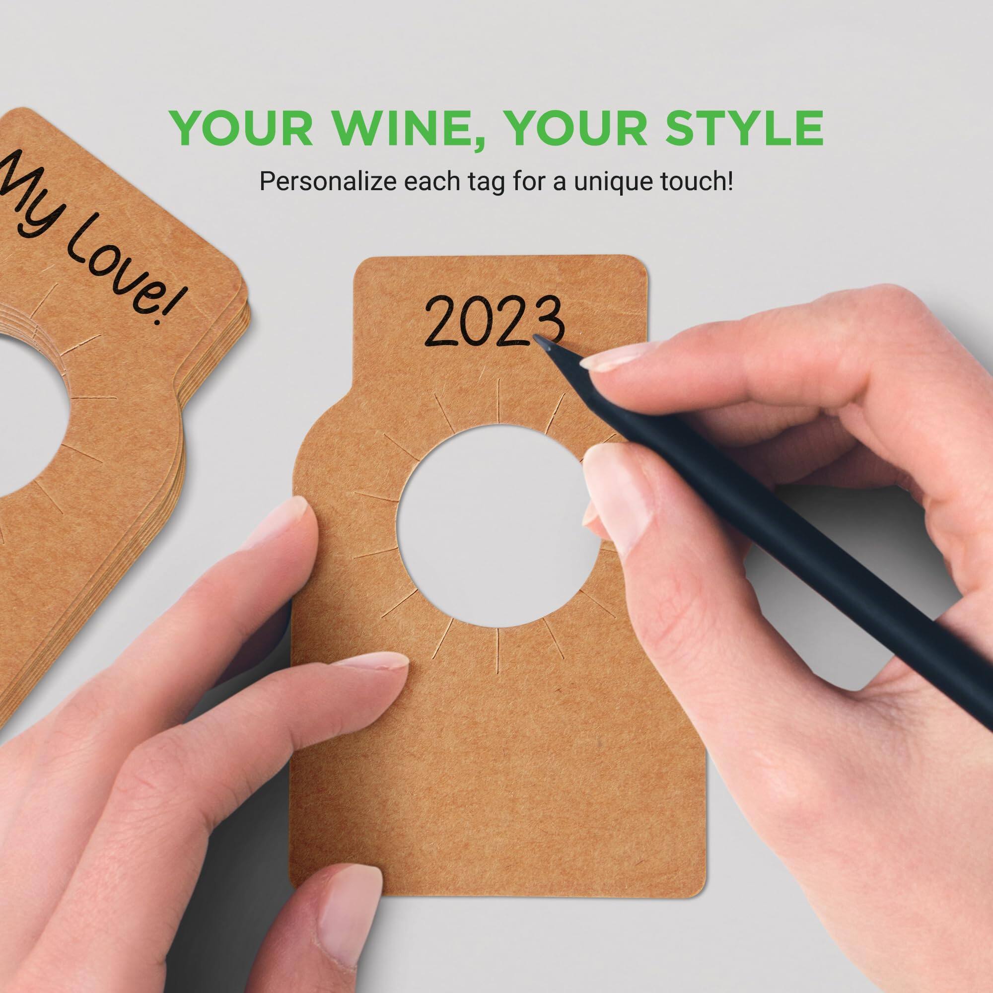 YOUR WINE, YOUR STYLE  
Personalize each tag for a unique touch!  
My Love!  
2023