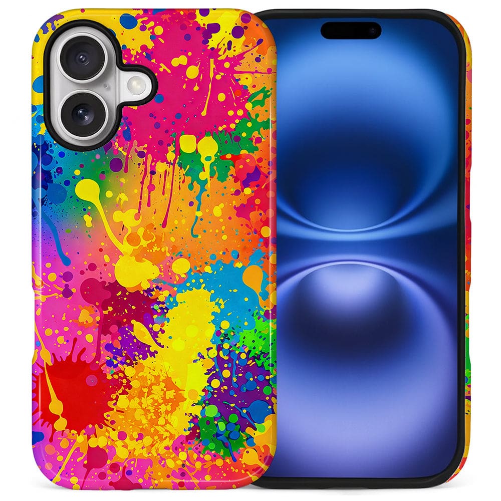 BUBM - Smartphone Case for iPhone - 2-Layer Durable Smartphone Protection Case - Chromatic Chaos - Chromatic Chaos for iPhone 16 Plus
