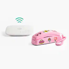Ooma - MyPhone by Ooma: Modern Landline For Kids. Screen-free calling, Trusted Circle, Quiet Hours. Includes Phone - Pink