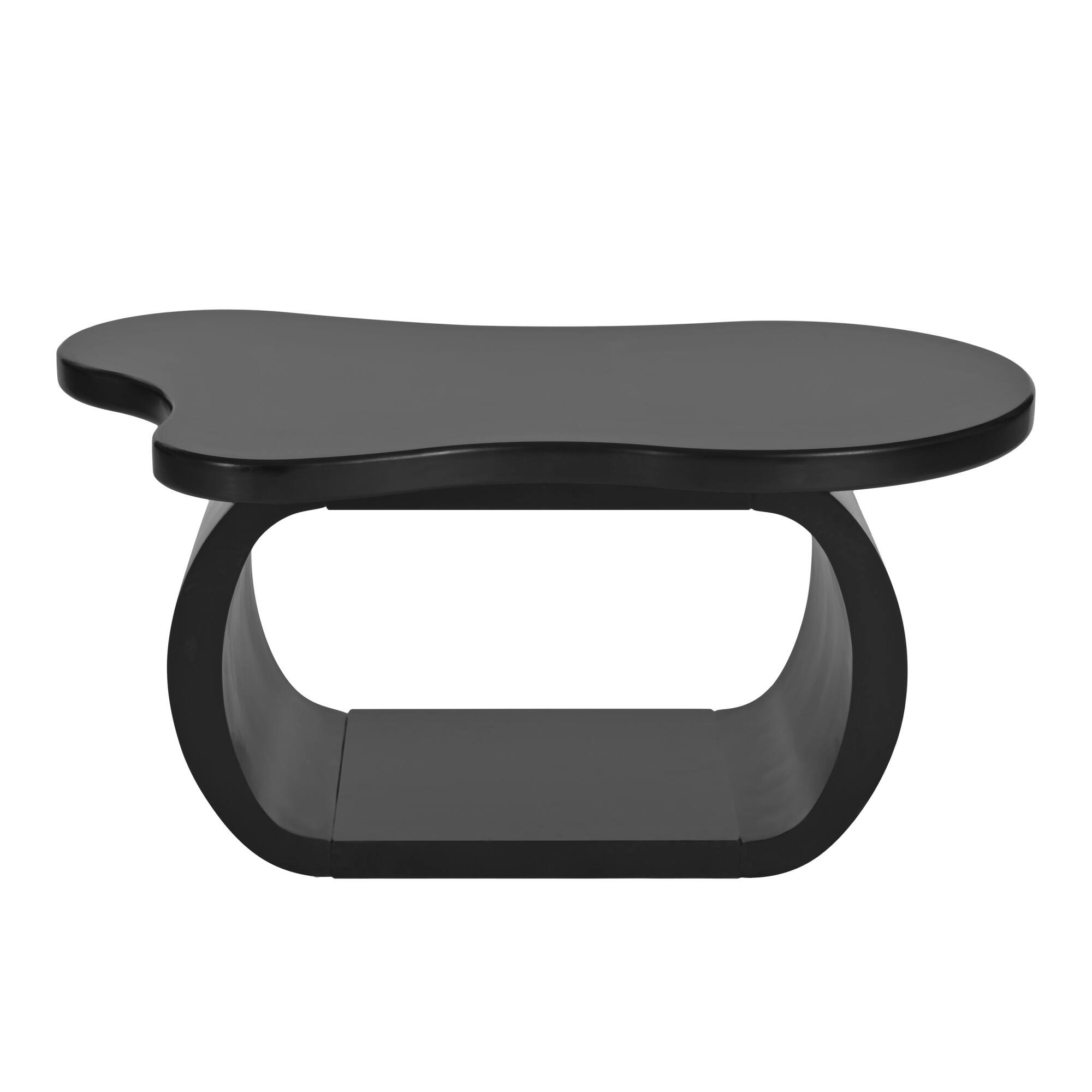 Alt View 4. GOODSILO - Modern Cloud-Shaped Coffee Table with Curved Legs and Rounded Edges for Living Room or Apartment - Black.
