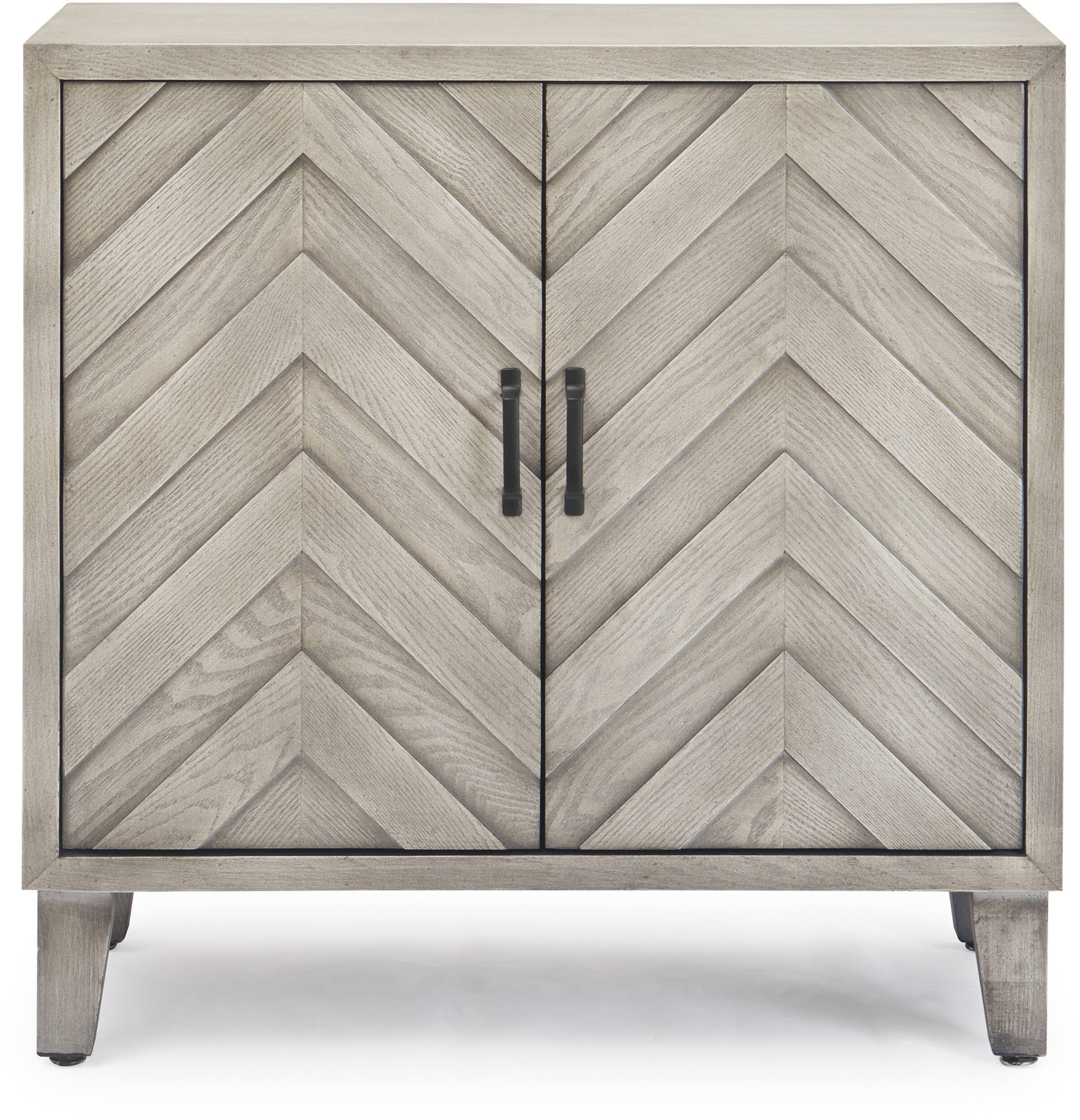 Front. Finch - Friedman Bar 2-Door Cabinet with Wine Storage - Gray.