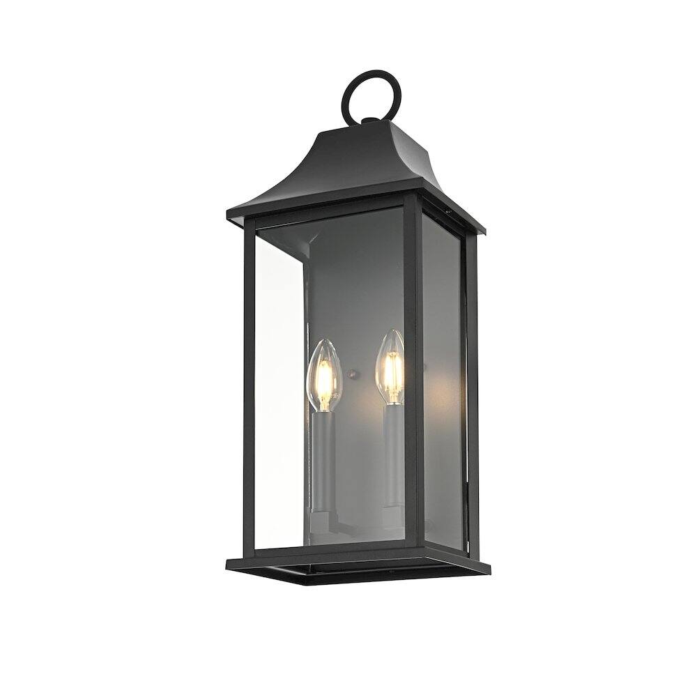 Left. Elegant Lighting - Shepard 8 inch Outdoor Wall Sconce in Black - Black.