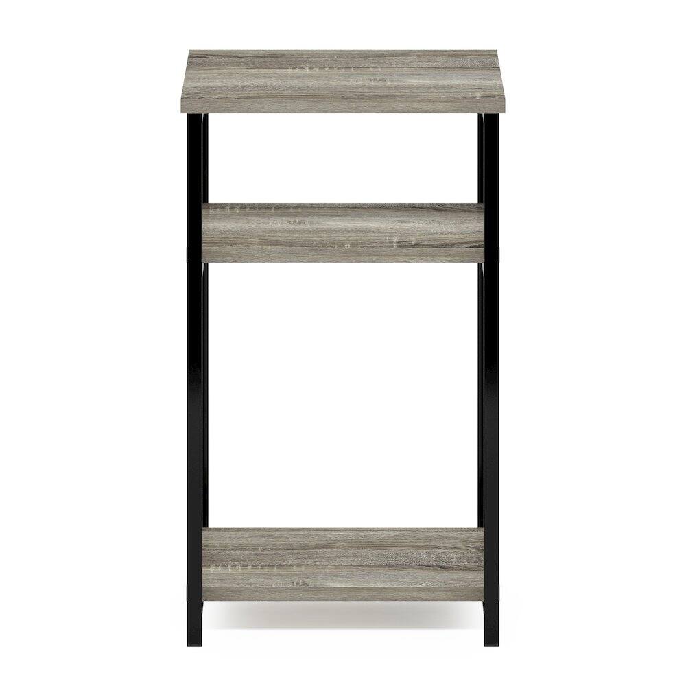 Left. Furinno - JUST Night Stand, Nightstand, 3-Tier Metal Frame End Table with Open Shelf, Side Table, End Table - French Oak.