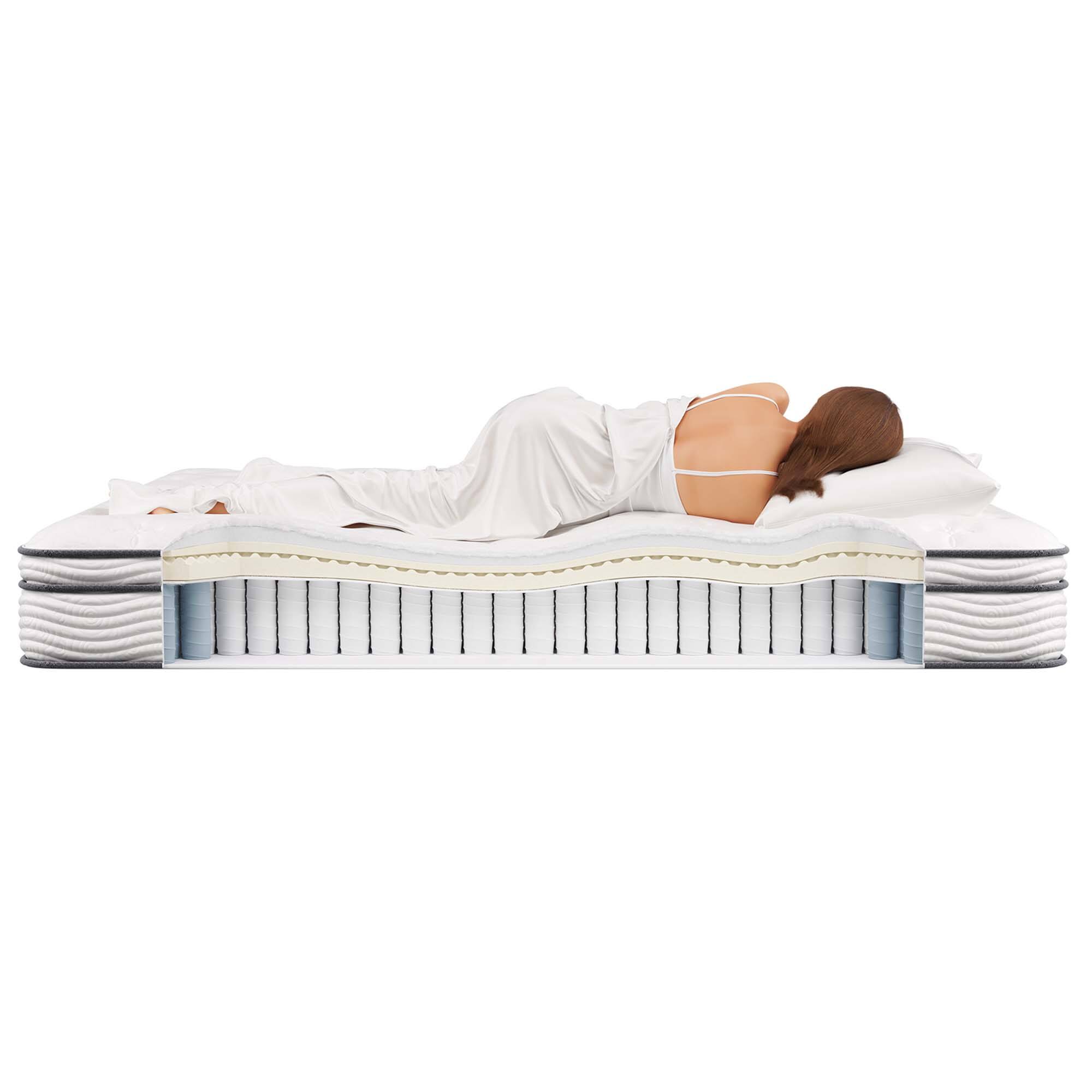 Alt View 4. Modway - Jenna 10" Innerspring and Foam California King Mattress by Modway - White.