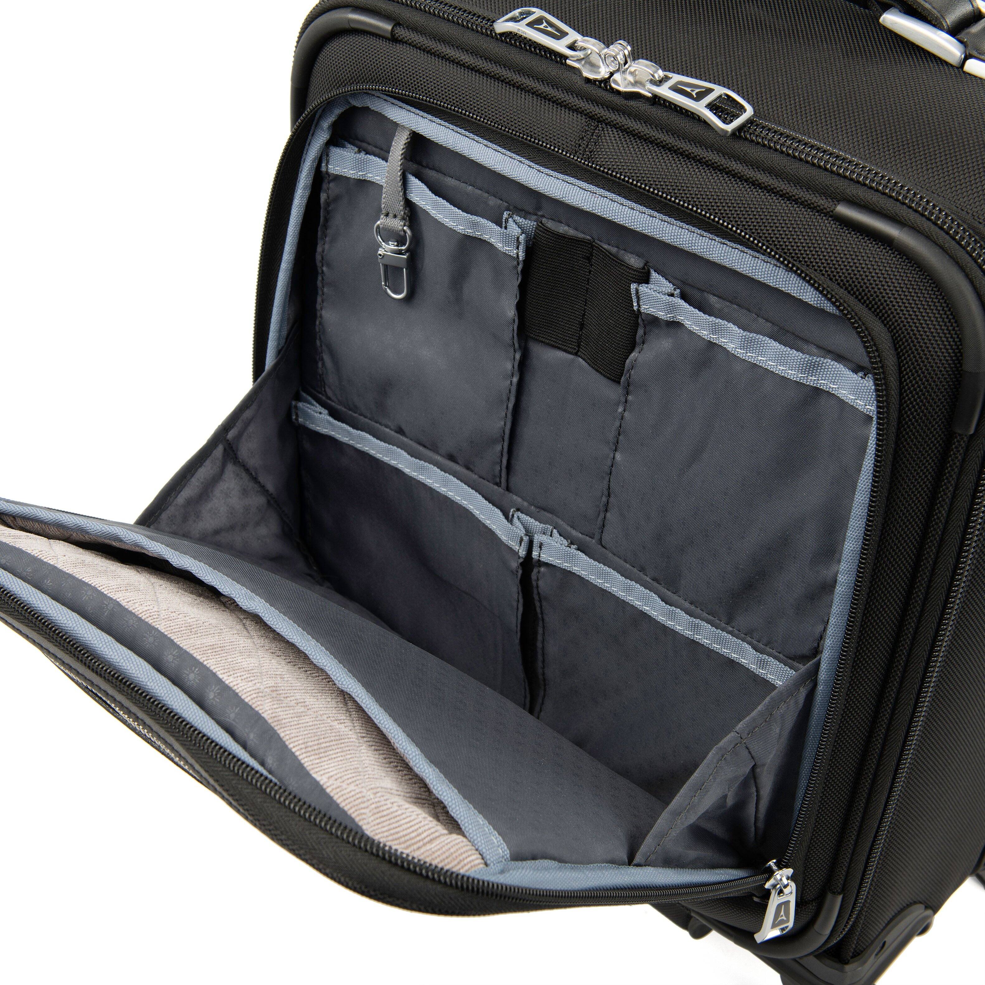 Angle. Travelpro - Travelpro Platinum Elite Underseat Spinner Tote Bag with USB Port - Shadow Black.