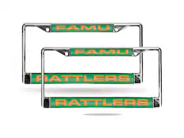 Rico Industries - Florida A&M FAMU Rattlers Chrome Metal Laser License Plate Frame - Set of Two Frames - Multi