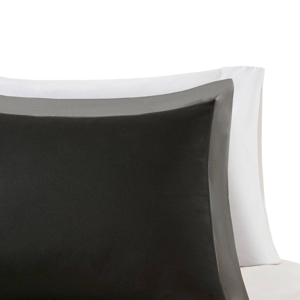 Alt View 1. Gracie Mills - Gracie Mills Vicente Reversible Diamond Quilt Down Alternative Comforter Set with 3M Scotchgard Protection - Black/Grey.