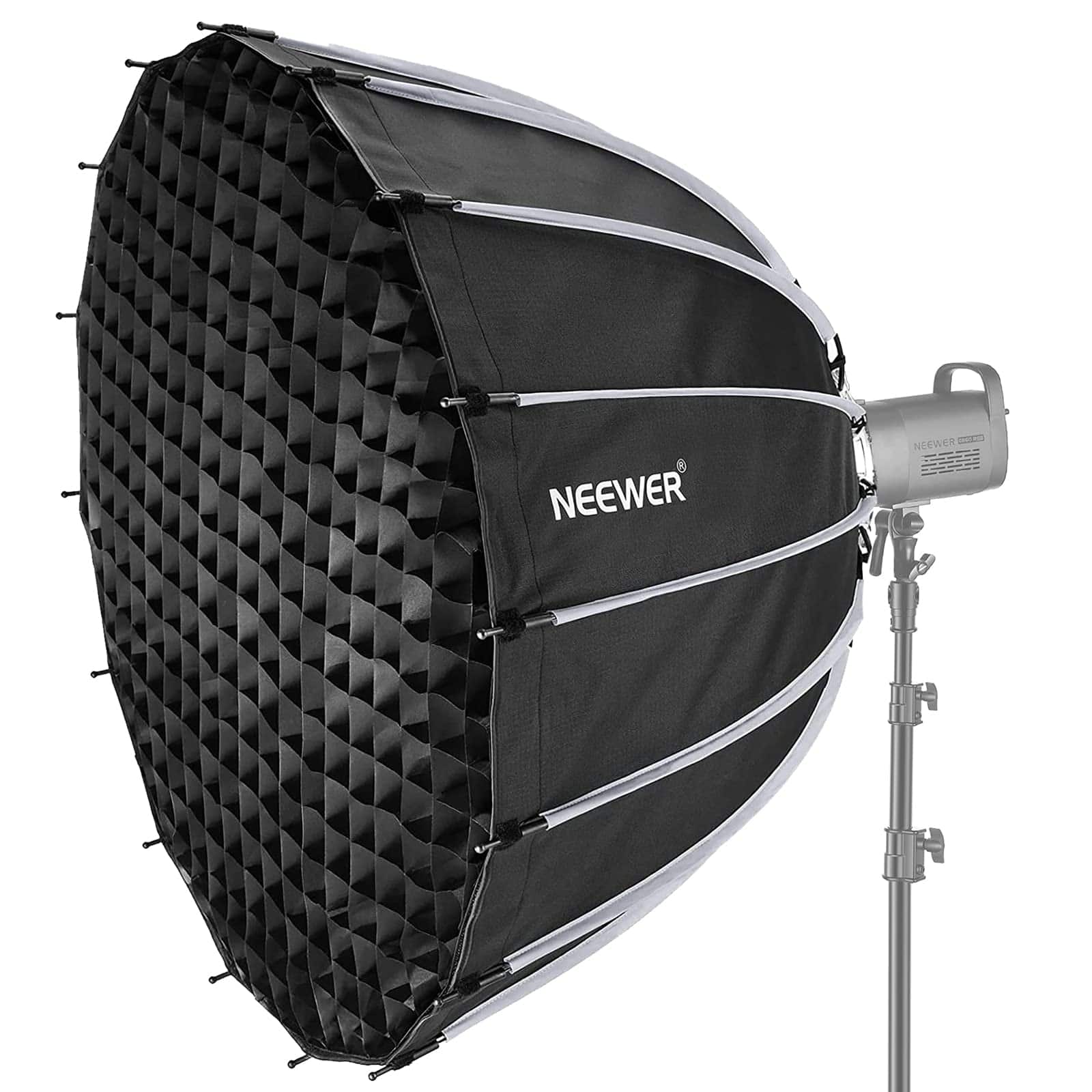 Neewer - 47.2" Parabolic Softbox Quick Set/Fold, w/ Grid & Bag, Bowens