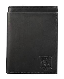 Rico Industries - New York Rangers Black Leather RFID Blocking Passport Holder Cover Travel Billfold Wallet for Men & Women - Multi