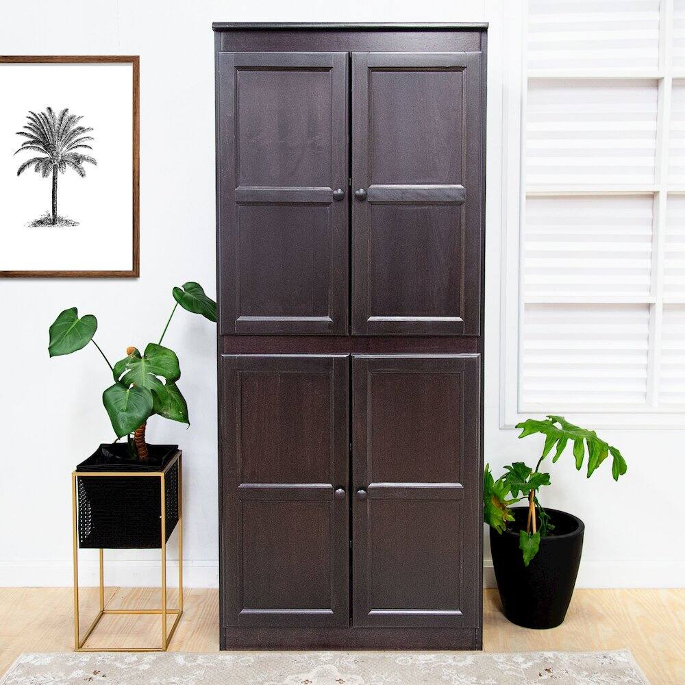 Alt View 5. Concepts in Wood - Multi use Storage Cabinet 5 Shelves Espresso Finish - Brown.