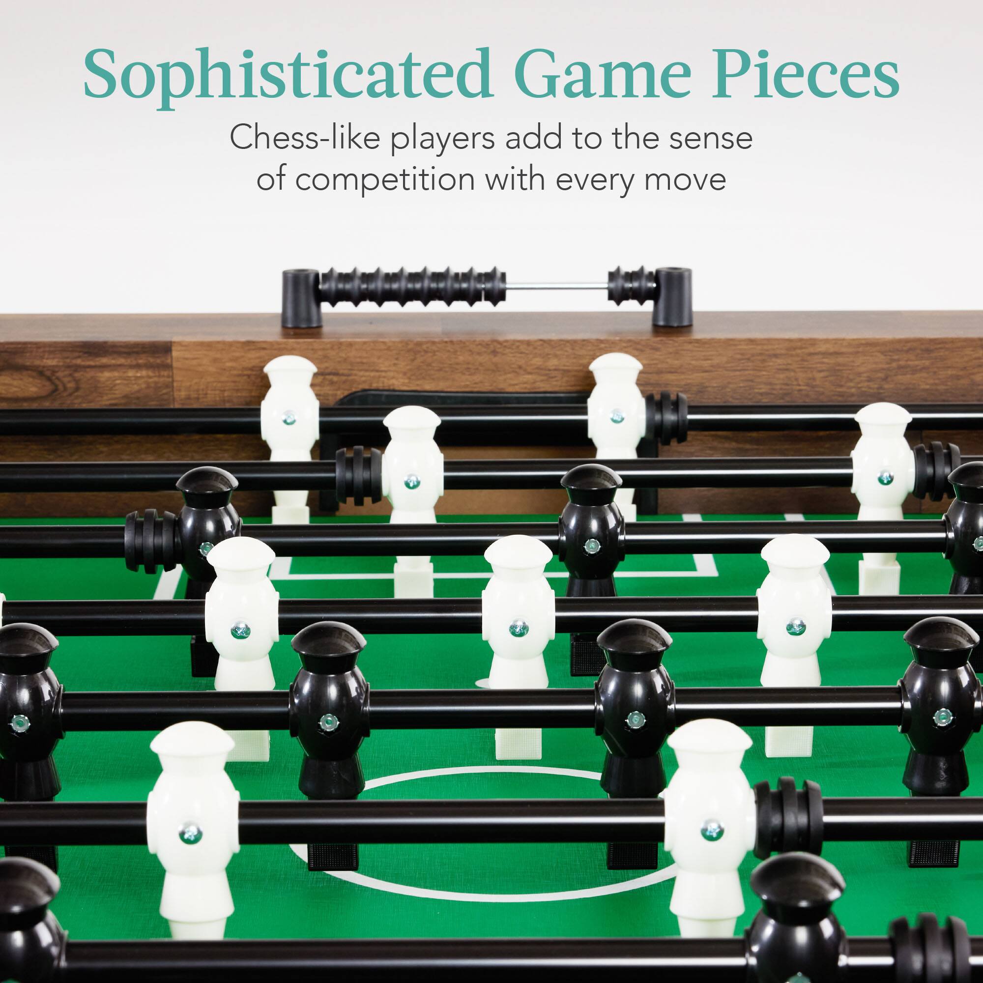 Sophisticated Game Pieces

Chess-like players add to the sense of competition with every move