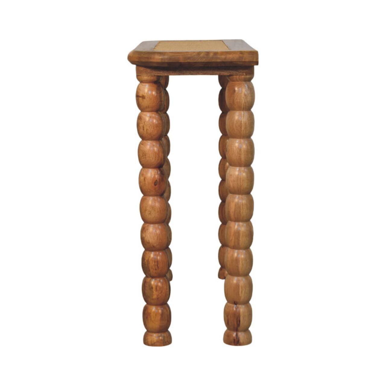 Alt View 4. Artisan Furniture - Artisan Furniture Solid Wood Spindle Rattan Console Table, Brown - Brown.