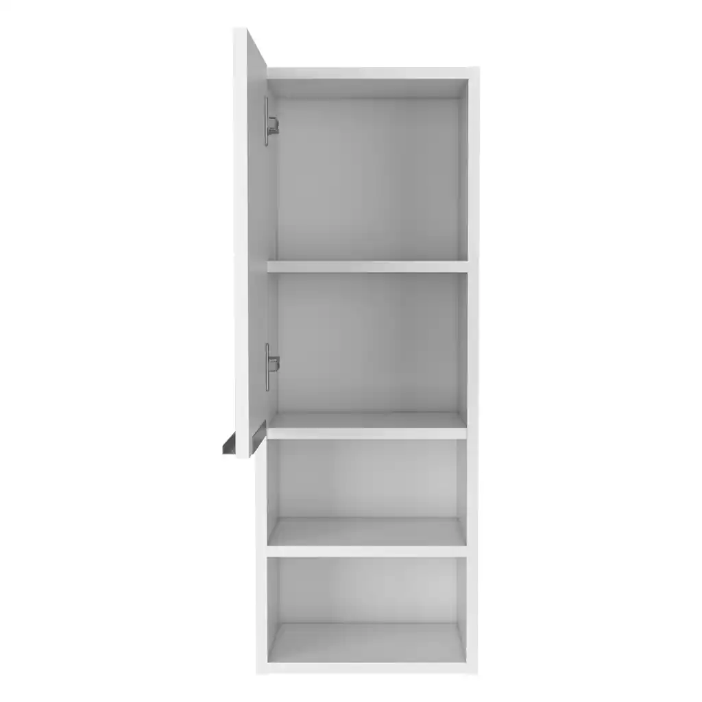 Angle. TinyHomie - Medicine Single Door Cabinet 32in H Two Interior Shelves Two External Shelves White - White.