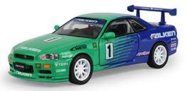 PopMarket - 1:64 Falken Skyline GT-R (R34) TAS HK Trade Show Exclusive Die-Cast Car - COLLECTIBLES - Multicolor