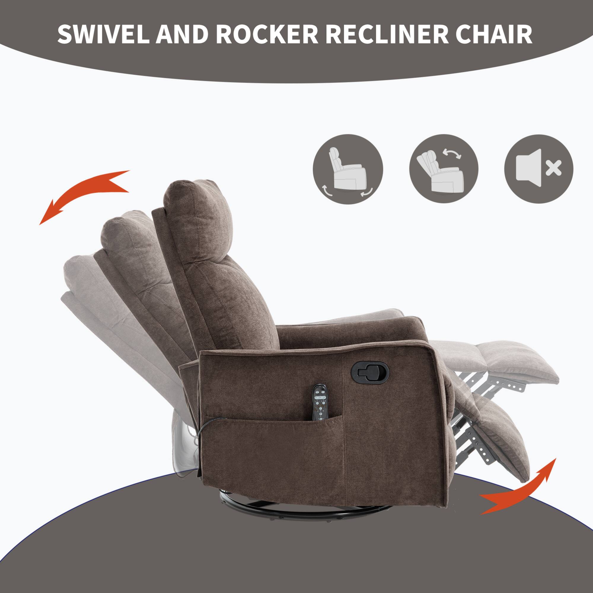 SWIVEL AND ROCKER RECLINER CHAIR