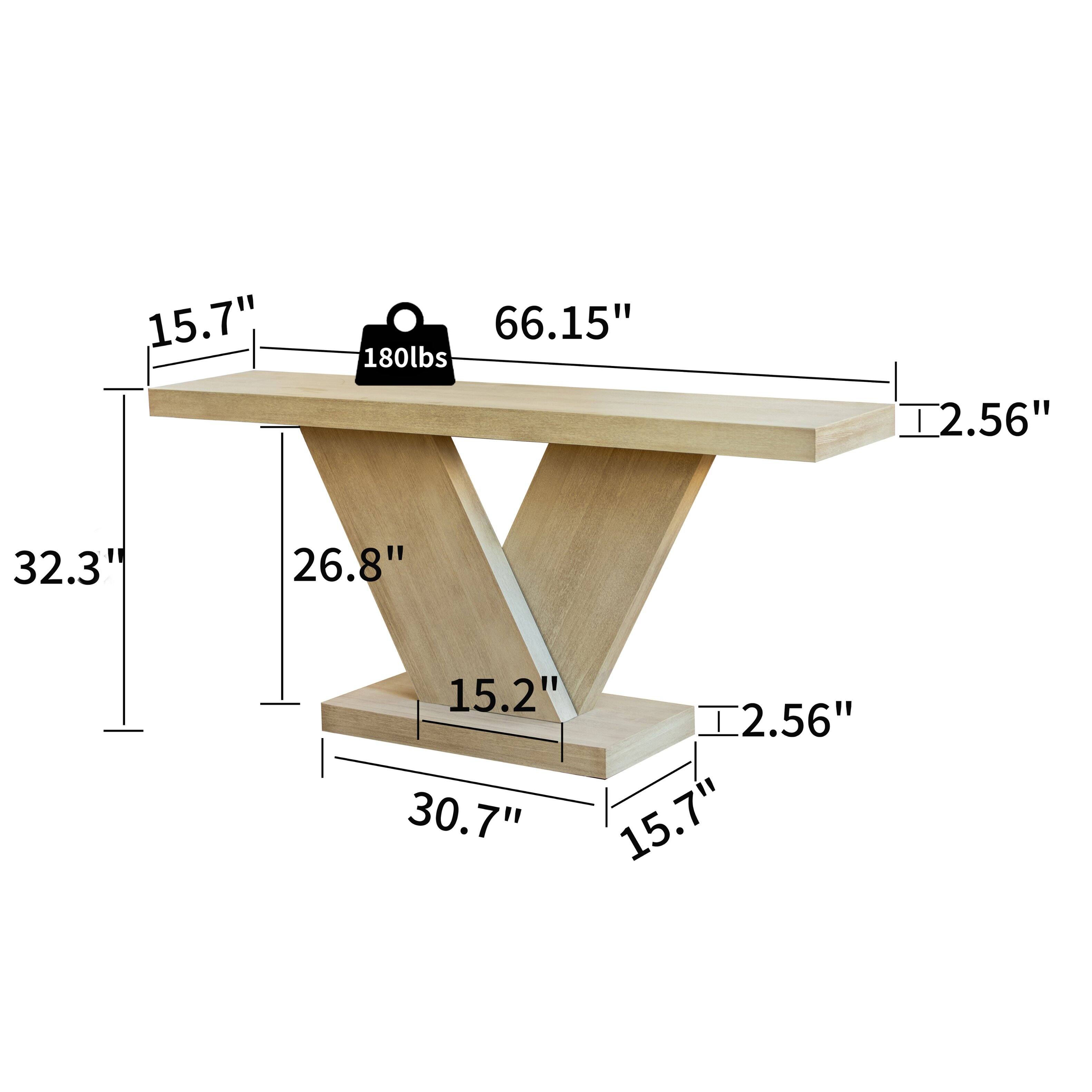 15.7" 66.15" 180lbs 2.56" 32.3" 26.8" 15.2" 2.56" 30.7" 15.7"