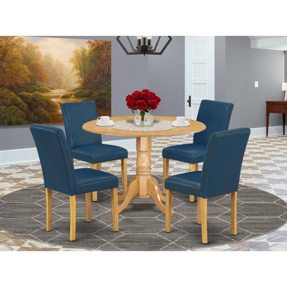 Back. East West Furniture - Dining Room Set Oak - Brown.