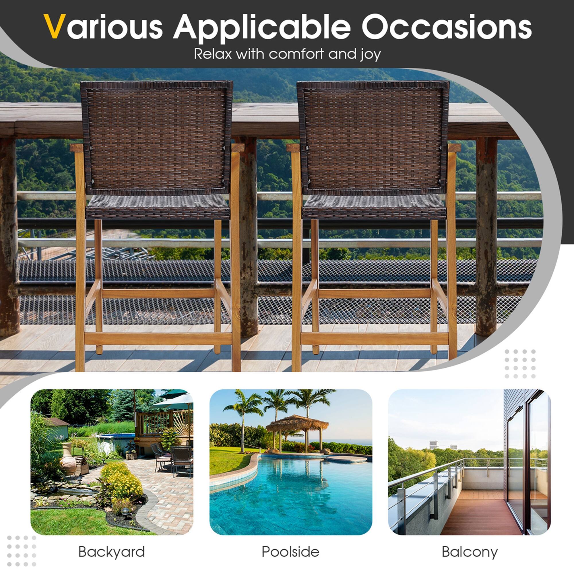 Various Applicable Occasions
Relax with comfort and joy
Backyard
Poolside
Balcony