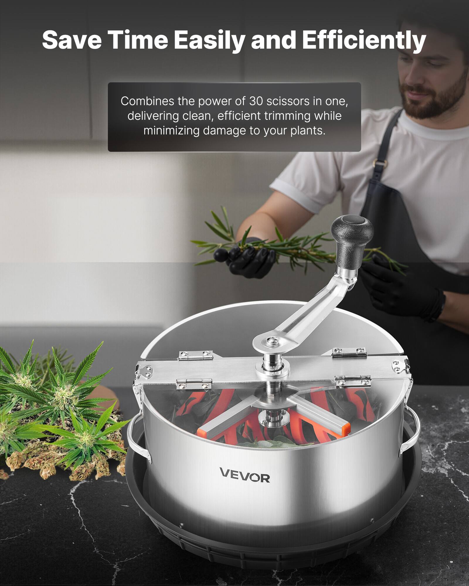Save Time Easily and Efficiently

Combines the power of 30 scissors in one, delivering clean, efficient trimming while minimizing damage to your plants.

VEVOR