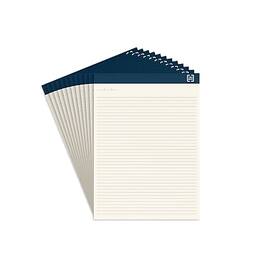 TRU RED - Notepads, 8.5" x 11.75", Wide Ruled, 50 Sheets/Pad, 12 Pads/Pack - Ivory