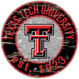 Fan Creations - Texas Tech Red Raiders 23.5" Distressed Round Sign - Multicolor